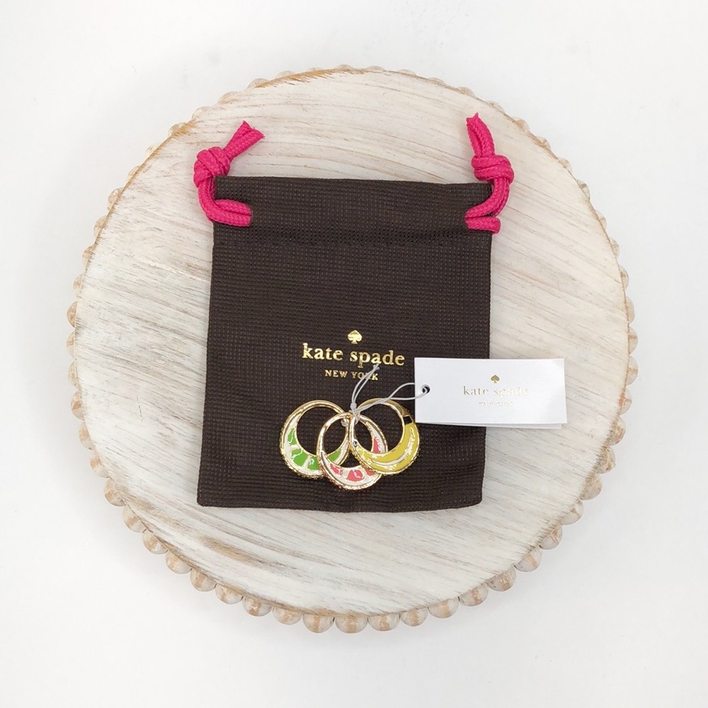 Kate Spade Out of Office Fruit Ring Set NWT, Sz 6 - Picture 4 of 9